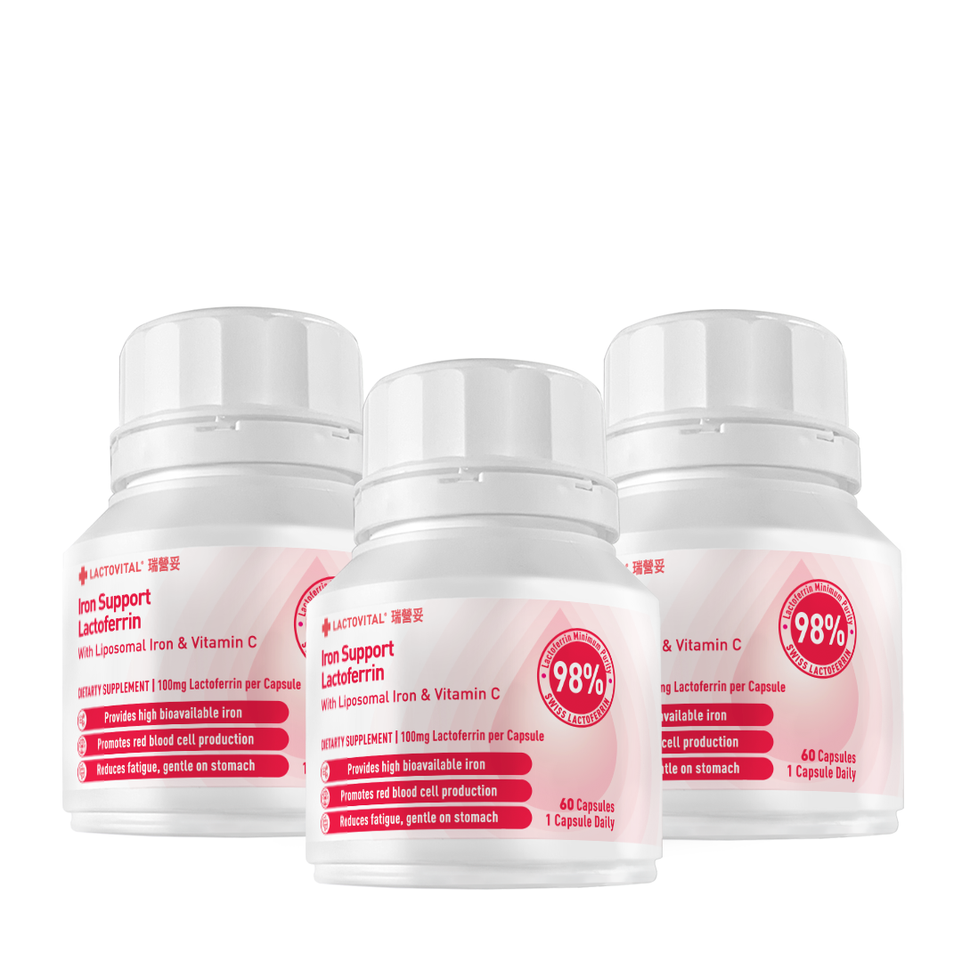 瑞營妥活血補鐵 | 乳鐵蛋白+脂質體鐵 | 180 粒膠囊 (六個月套裝)