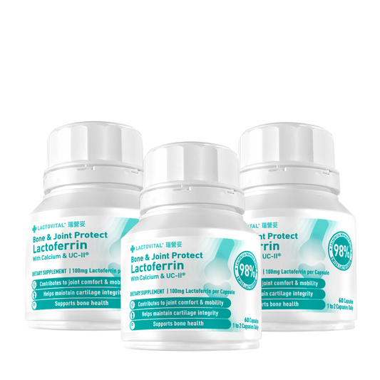 Bone & Joint Support | Lactoferrin, UC-II® & Hyaluronic Acid | 180 capsules | 6 months package