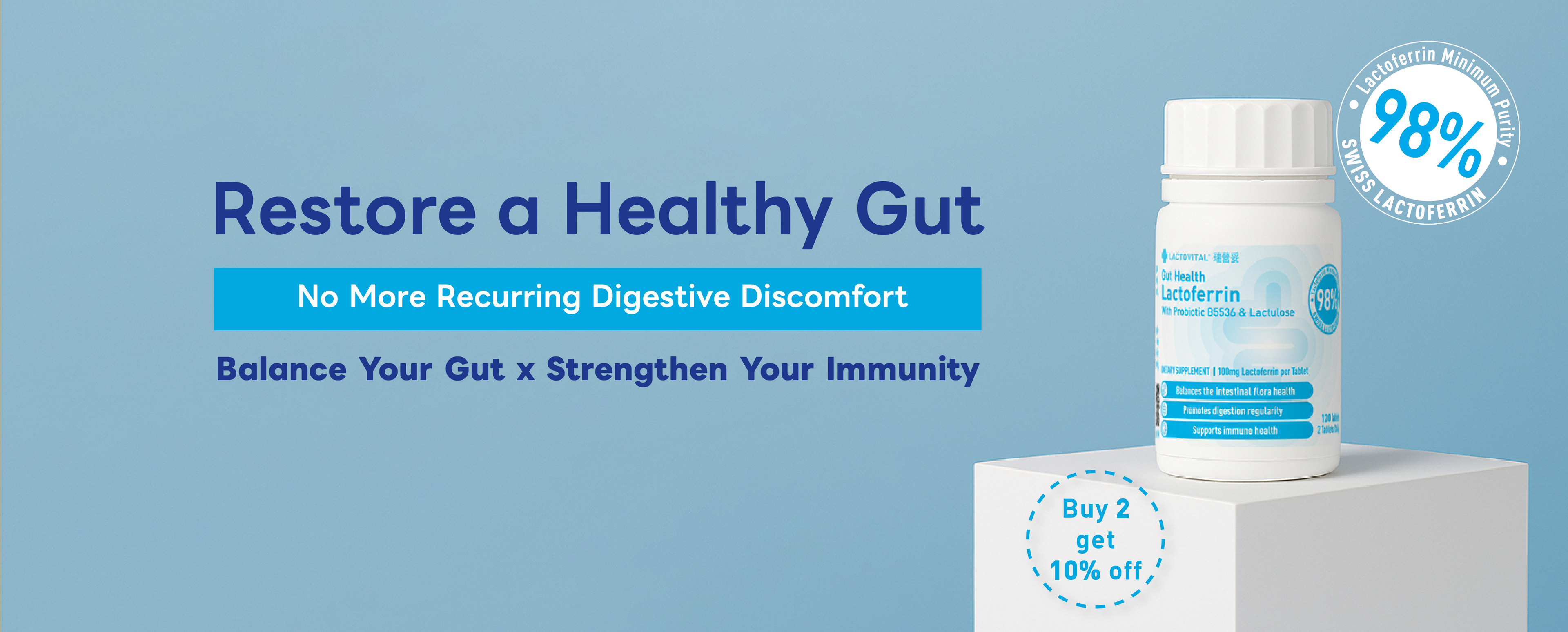Lactovital lactoferrin gut health formula new packaging - Eng 2025
