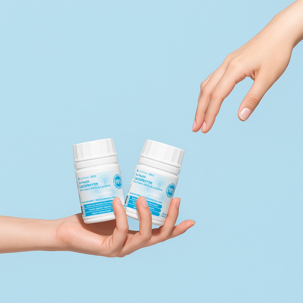 Lactovital gut health formula bottles 